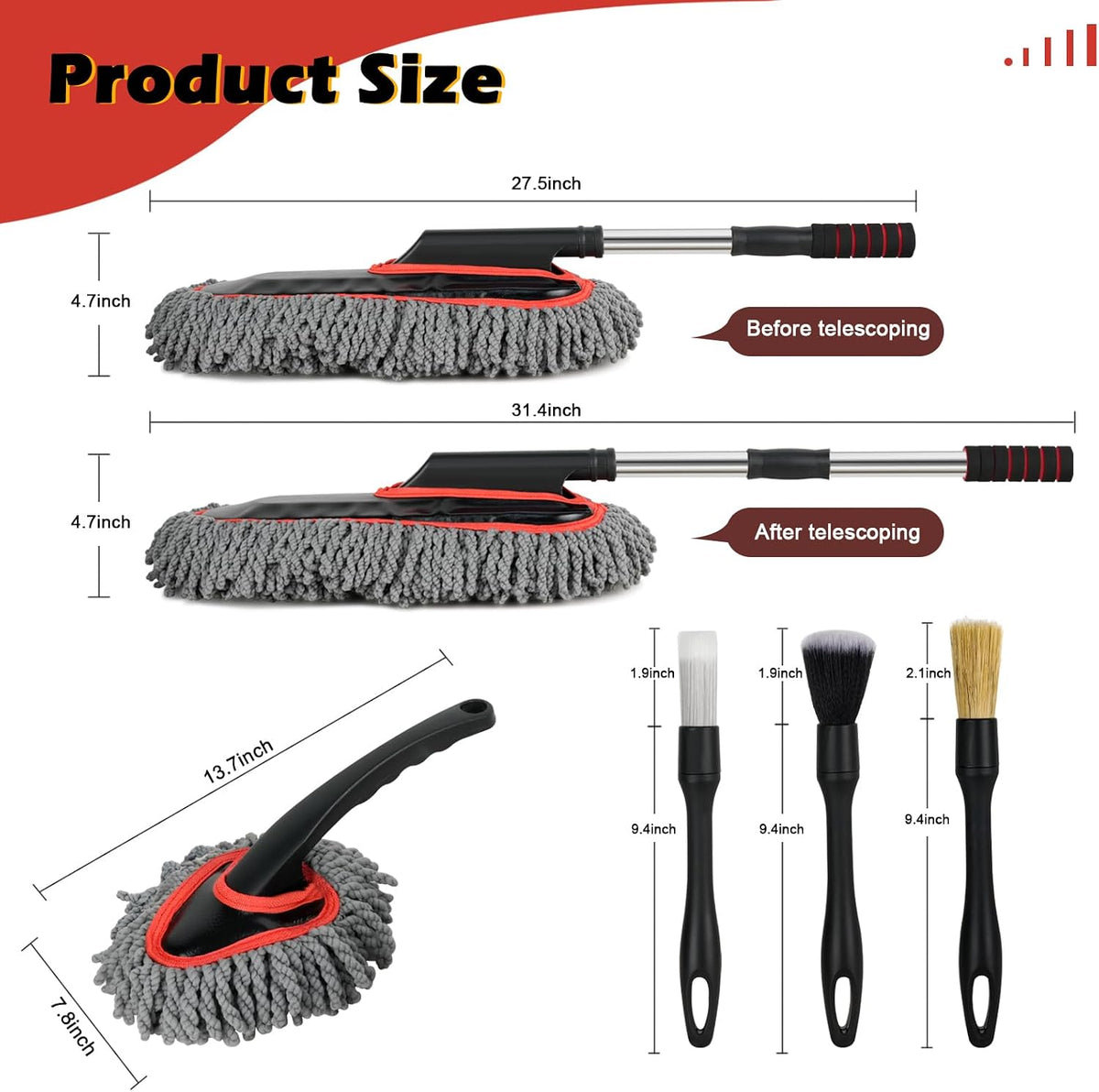 Car Duster Exterior Scratch Free,Microfiber Car Duster