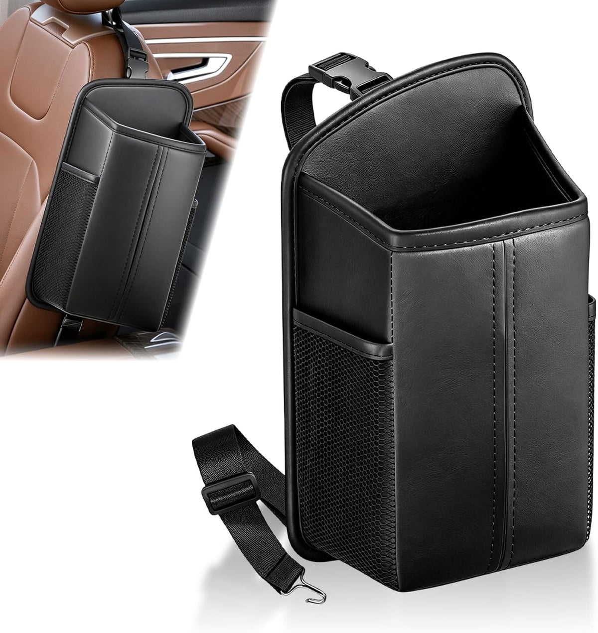 Car Tissue Holder, Leather Car Front Seat Side Tissue Holder, 1PCS