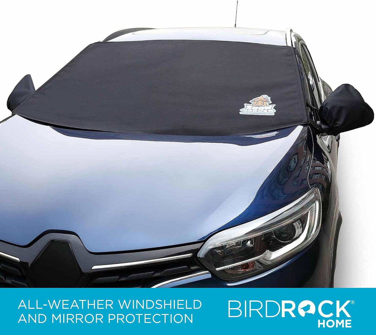 BIRDROCK HOME Car Windshield and Side Mirrors Cover for Ice and Snow | All-Weather Protection | PVC Coated Polyester | Fits Cars, SUVs, Small Trucks | Quick Install | Includes Storage Bag | 61" x 41"