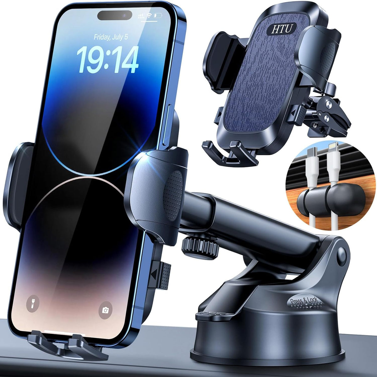 【Upgraded Strongest Suction & Pro Military-Grade Certs 】Ultimate Car Phone Mount【360°Rotatable Suction】Cell Phone Holders Truck Stand for Dashboard Windshield Vent for iPhone 17 Pro Max Samsung,Black