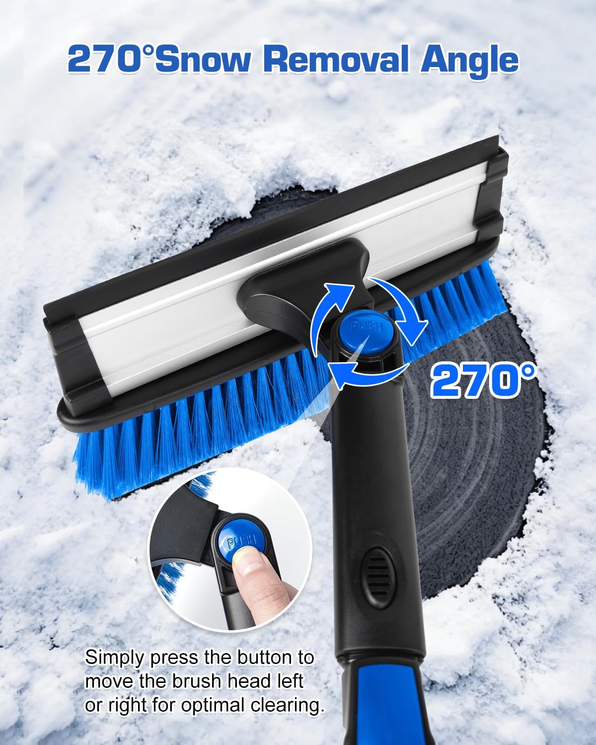 39.5" Snow Brush with Ice Scraper & Squeegee for Car Windshield