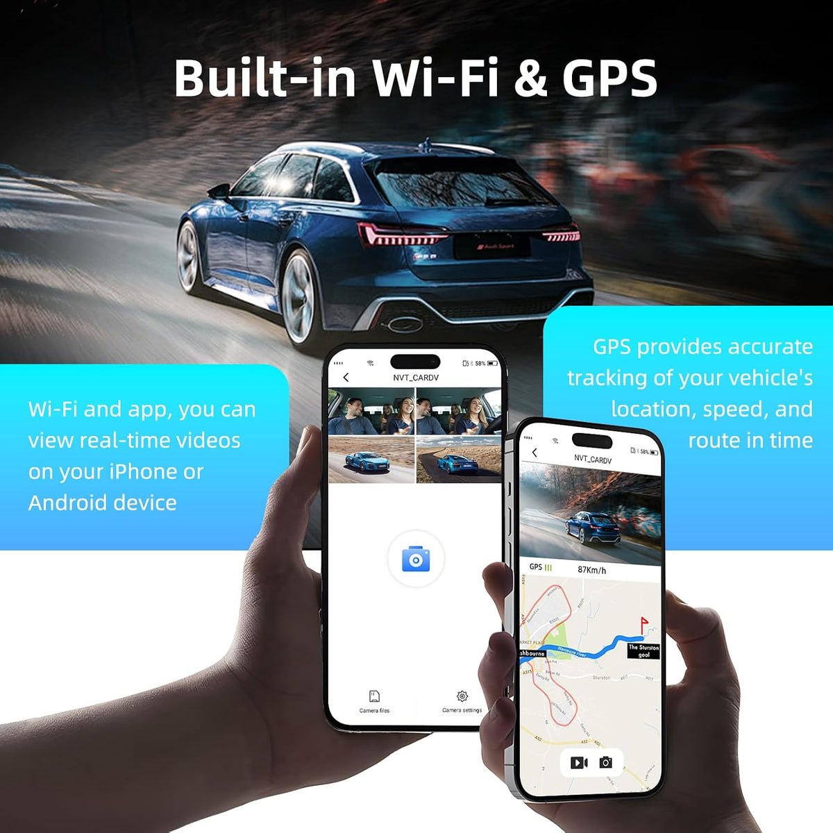 360 Dash Cam Front and Rear Inside,4 Channel Dash Cam 2026,2.5K+1080Px3 Dash Camera for Cars 24/7 Night Vision,360 Car Camera Built-in GPS,5G WiFi,Loop Recording,Parking Mode Free 128GB Card