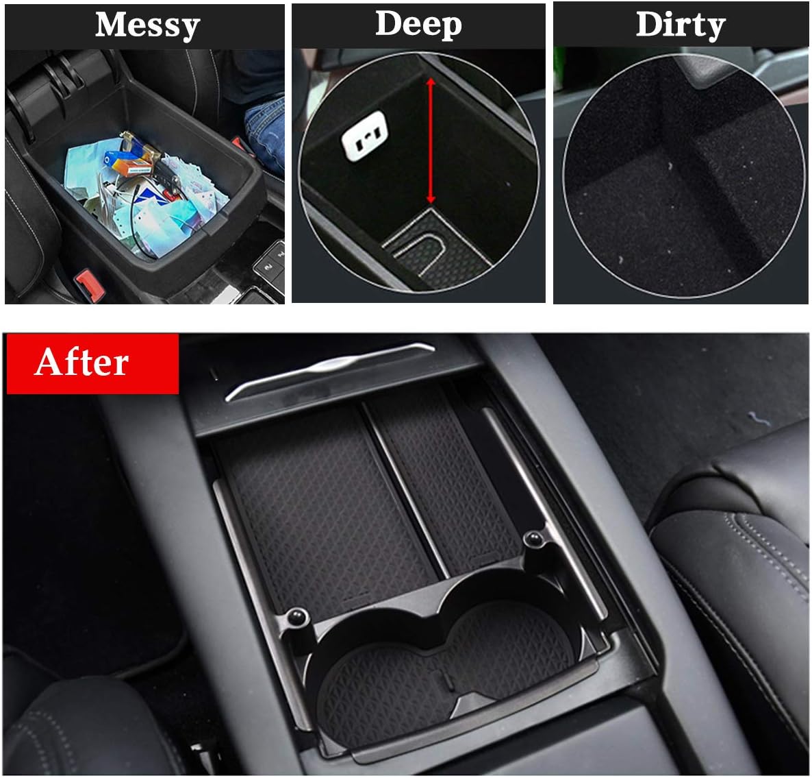 Jaronx Compatible with Tesla Model X/S Center Console Organizer 2016-2021