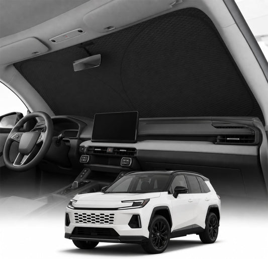 REEVAA 2026 3rd Pro Windshield Sunshade for SUVs/Sedans | M (64 × 32 Inches) | Dual-Layer Heat &amp; Sun Defense, OEM Design | Foldable Sun Shade Car Accessories with Storage Bag