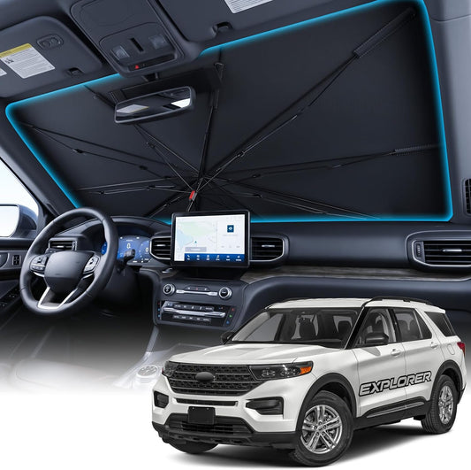 Wigoo Windshield Sun Shade Umbrella for Ford Explorer 2020-2026