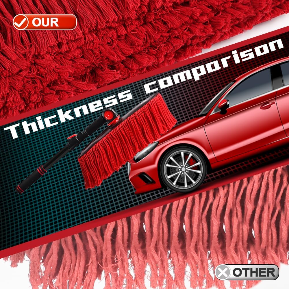 Car Duster Exterior, Dual Head, 4 Pcs, Red