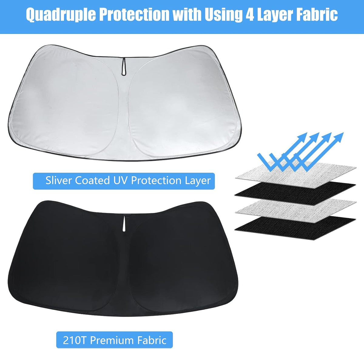Car Windshield Sun Shade Fit 2026-2016 Toyota Tacoma 2Dr 4Dr Truck