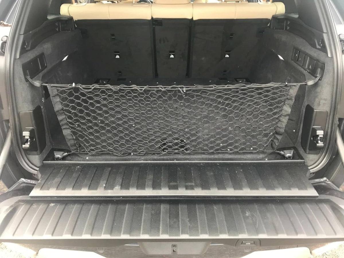 Rear Trunk Organizer Cargo Net for BMW X5 2019-2026 — Envelope Style Cargo Net for SUV — Premium Mesh Elastic Car Trunk Organizer Vehicle Carrier Storage — Compatible with X5