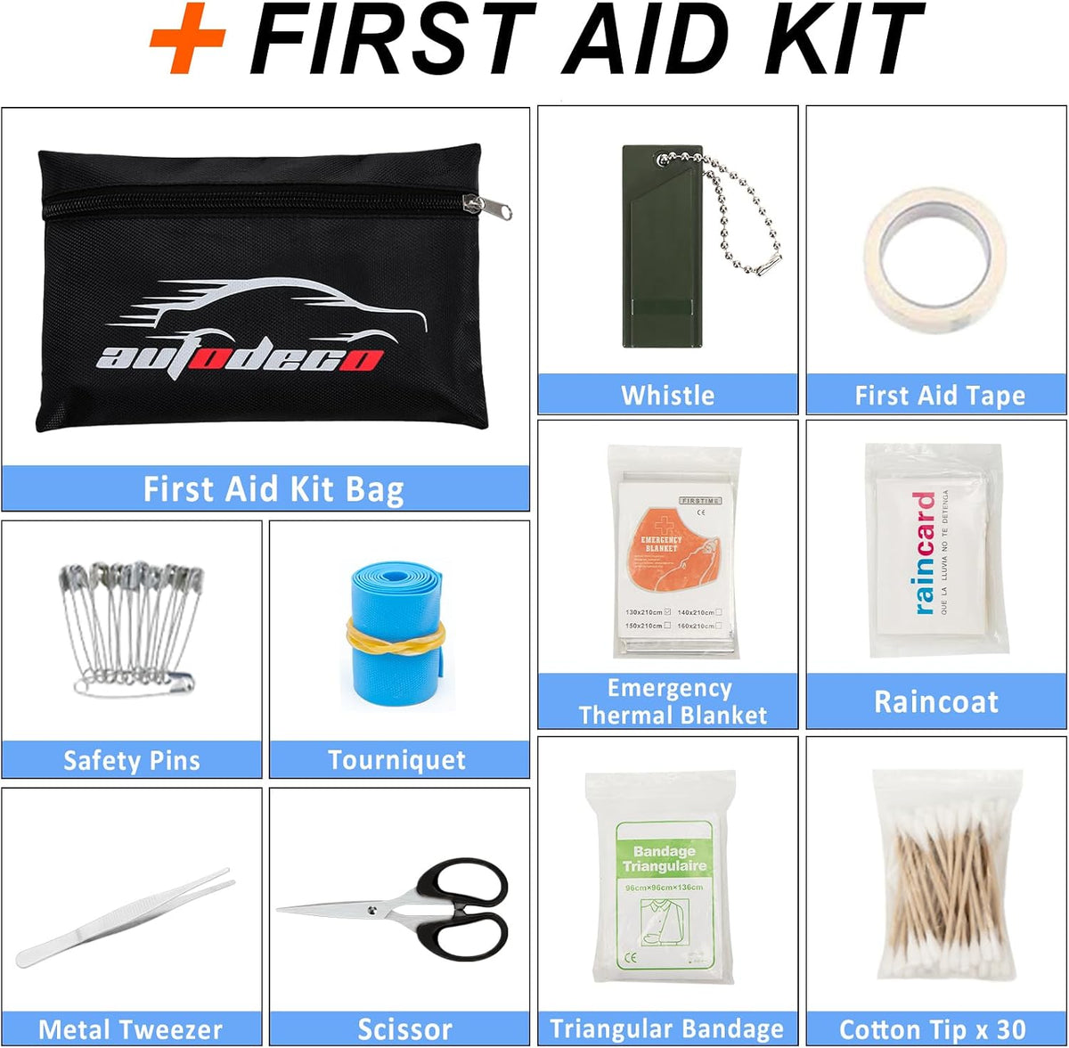 105 PCS Roadside Car Emergency Assistance Kit with Portable Air Compressor Jumper Cables