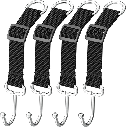 Car Headrest Hooks for Purse and Bags, 4 Pack | Adjustable Back Seat Hanger, Metal Heavy Duty, 100 lbs Capacity, Purse Holder