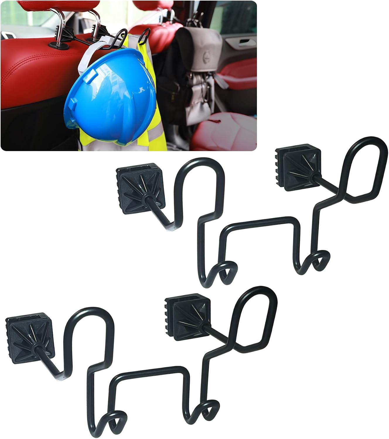 GODLIY Hard Hat Holder for Truck Seat - Work Truck Accessories for Hard Hat & Safety Vest,Car Back Seat Headrest Hooks for Men (1 PCS-upg)