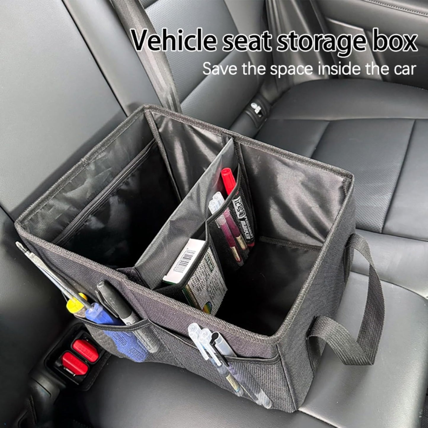 Car Organizer - Car Organizers and Storage, Collapsible Small Car Seat Storage Organizer for Console Front/Back, Automotive Backseat Organizer Passenger Seat Organizer