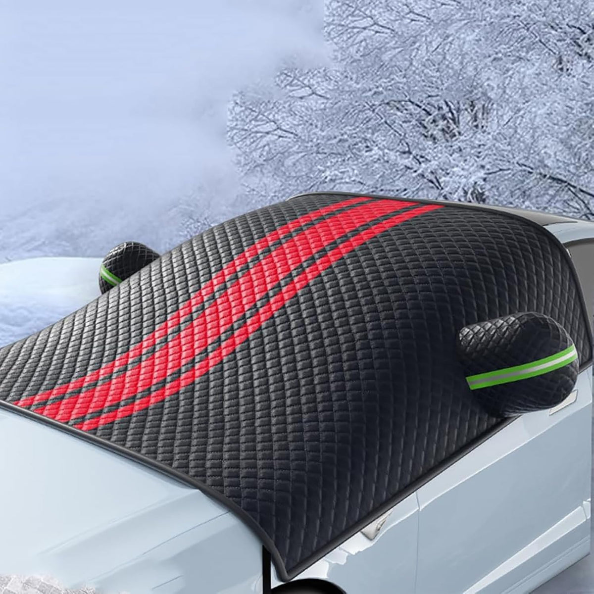Car Windshield Snow Cover for Toyota RAV4 2025 2024 2023-2019 LE XLE Hybrid, Winter Magnetic Front Windscreen Anti-Snow Cover Frost Shield with Side Mirror Covers Exterior Accessories