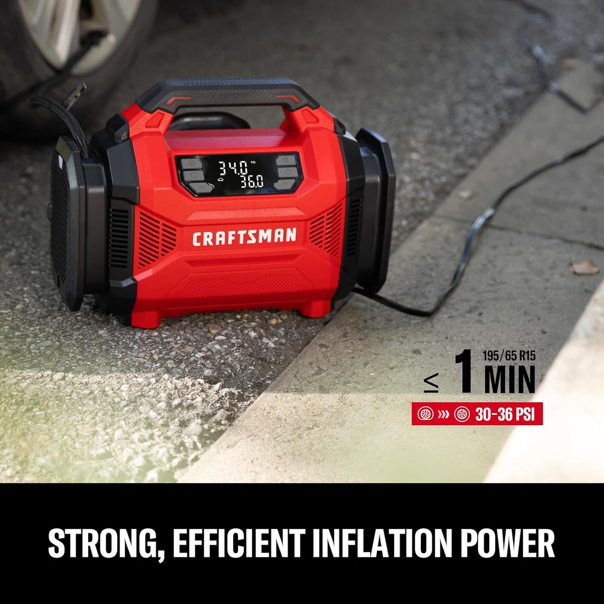 CRAFTSMAN Dual Power Tire Inflator with Digital Gauge & Auto Shut-Off