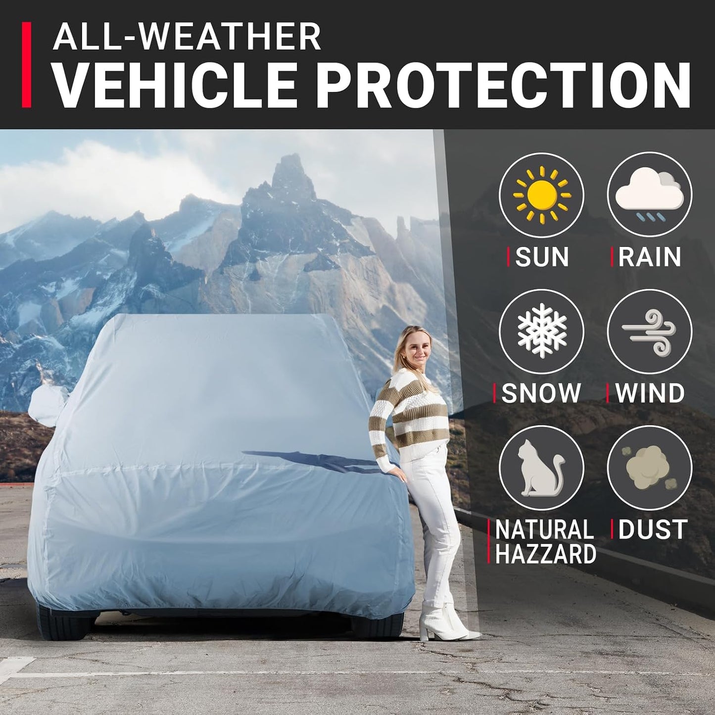 SUV Custom-Fit Car Cover for 2024-2026 Lexu s TX | Waterproof All Weather SUV Cover for UV, Rain, Snow, and Ice. Long-Lasting Quality, Suitable for Both Indoor and Outdoor Use.