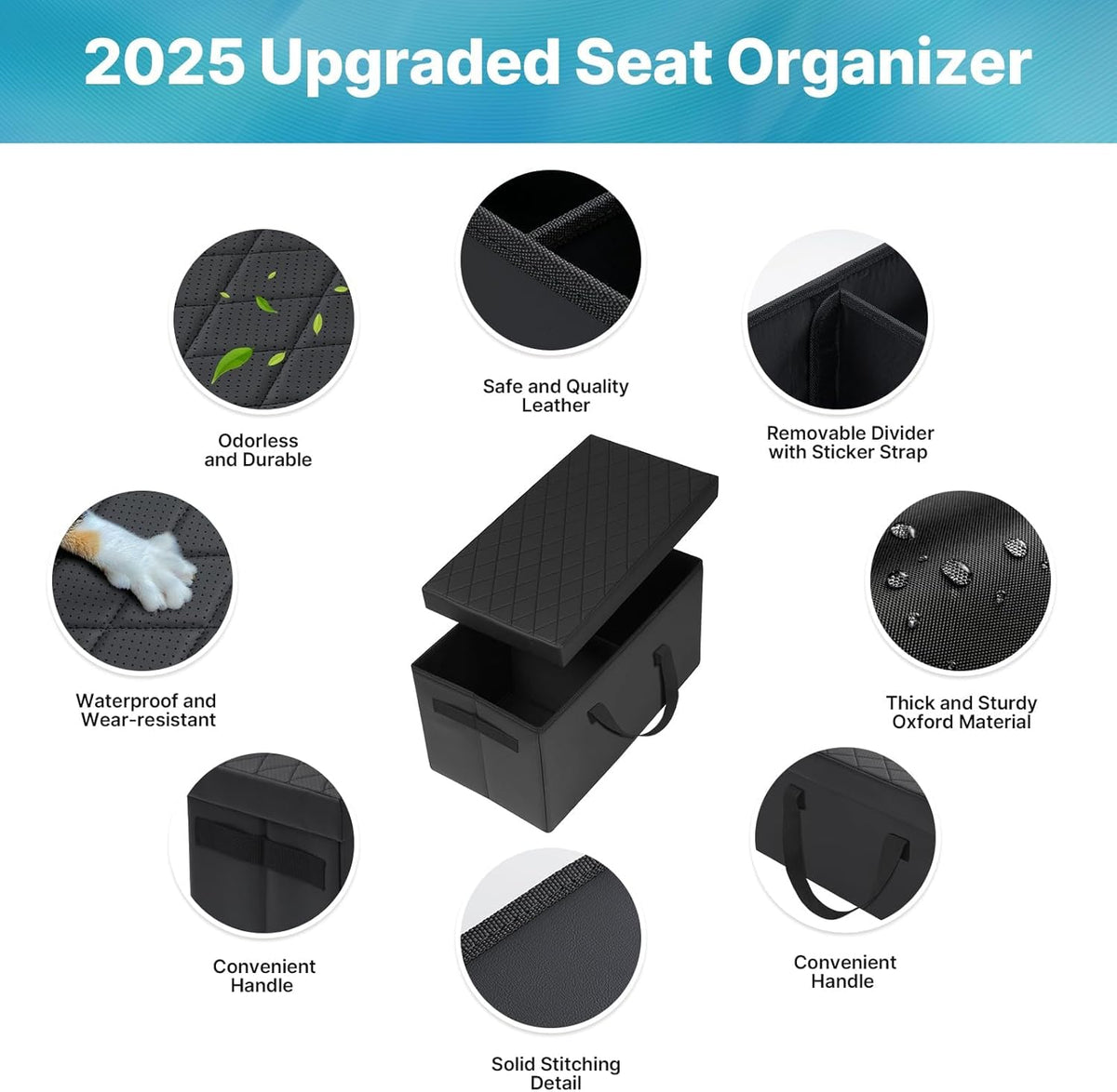 Mixsuper Liner Car Seat Organizer for Chevrolet Traverse 2018-2026, Console Organizer Backseat Box for Chevy Traverse, Dog Box Storage Bin Supplies Travel Accessories
