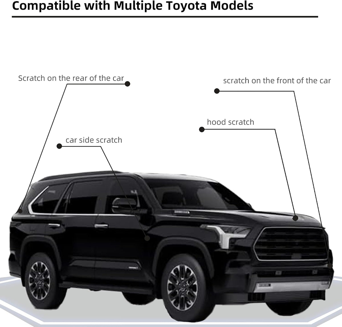 Black(202) Car Paint Touch Up Pen Compatible with Toyota, 2-In-1 Color Accurate Touch Up Car Scratch Repair Paint Exact Match Toyota Series Automotive Scratch Remover for Nicks&Chips Repair