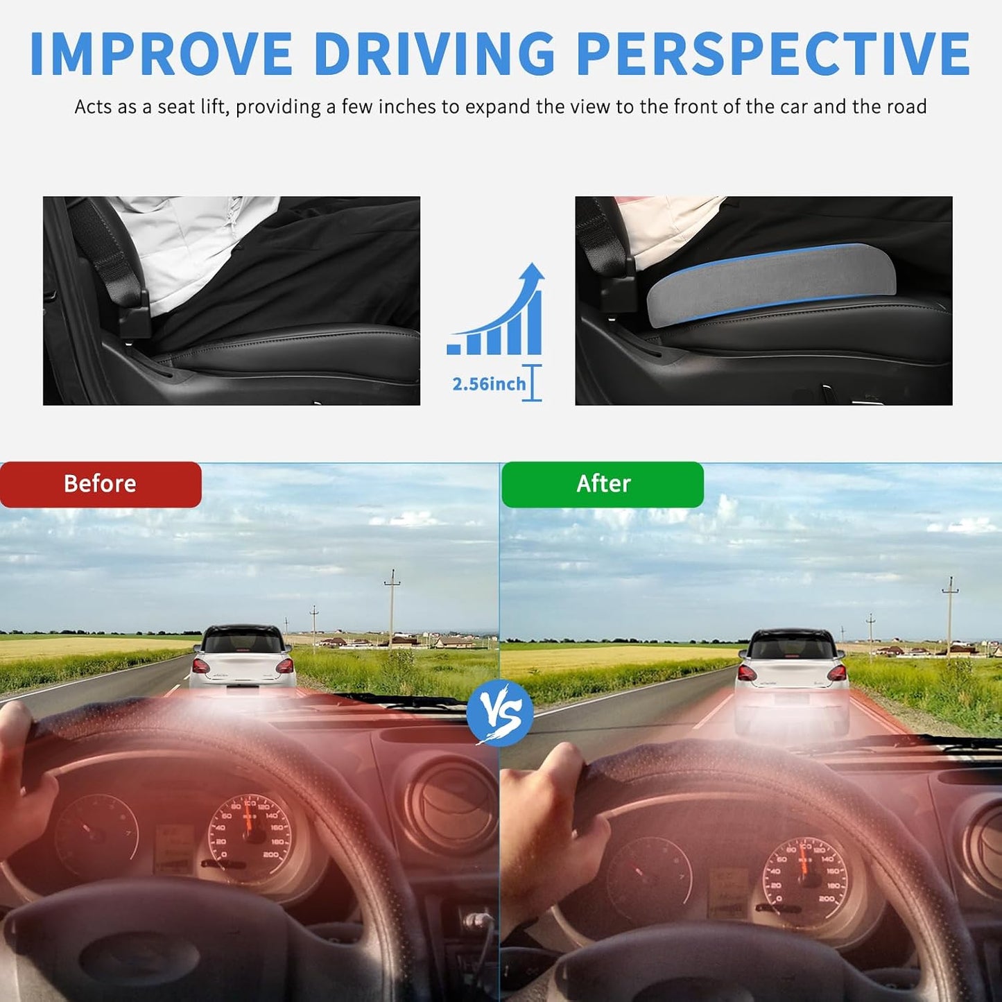 Nilight Car Seat Cushion Gray Velvet Gel Memory Foam Seats Soft and Comfortable Suitable for Daily Life and Driving Relieves Sciatica and Tailbone Pain Improves Drive Vision