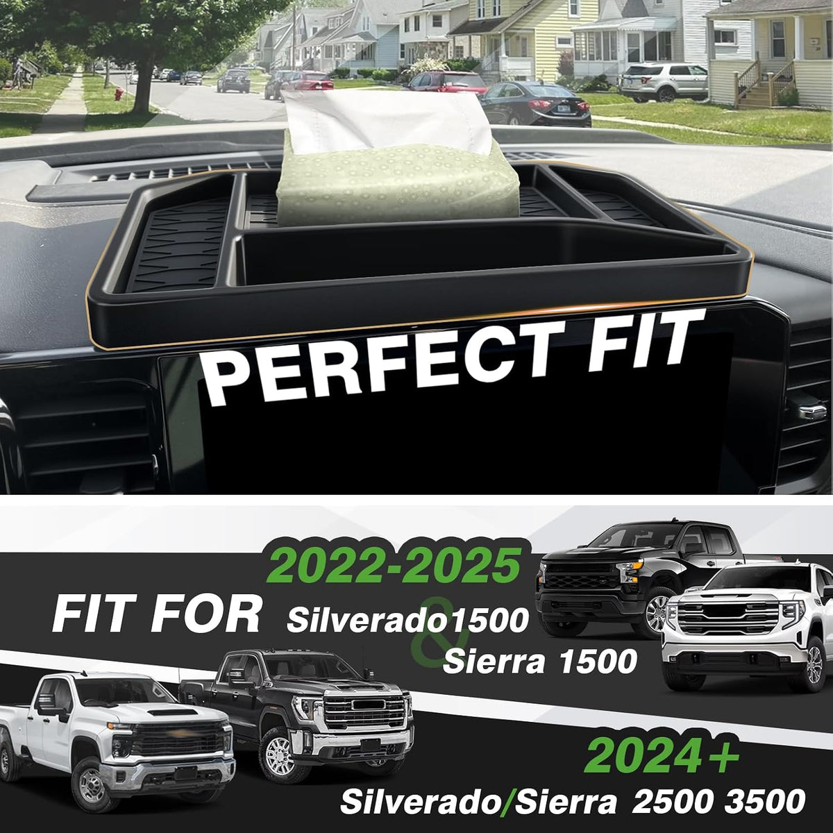 Muslogy Dashboard Organizer for 2022-2026 Silverado/Sierra, 13.4" Screen