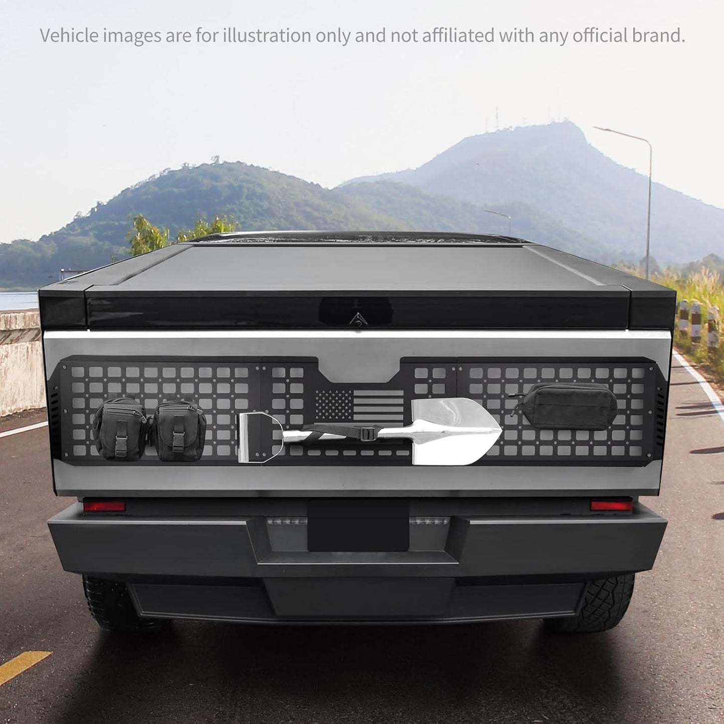 Tailgate Cargo Rack System Fit for Tesla Cybertruck 2023-2026 | Rear Bed Extension MOLLE Panel Storage Rack, Aluminum & Steel Heavy Duty Gear Mount Accessories