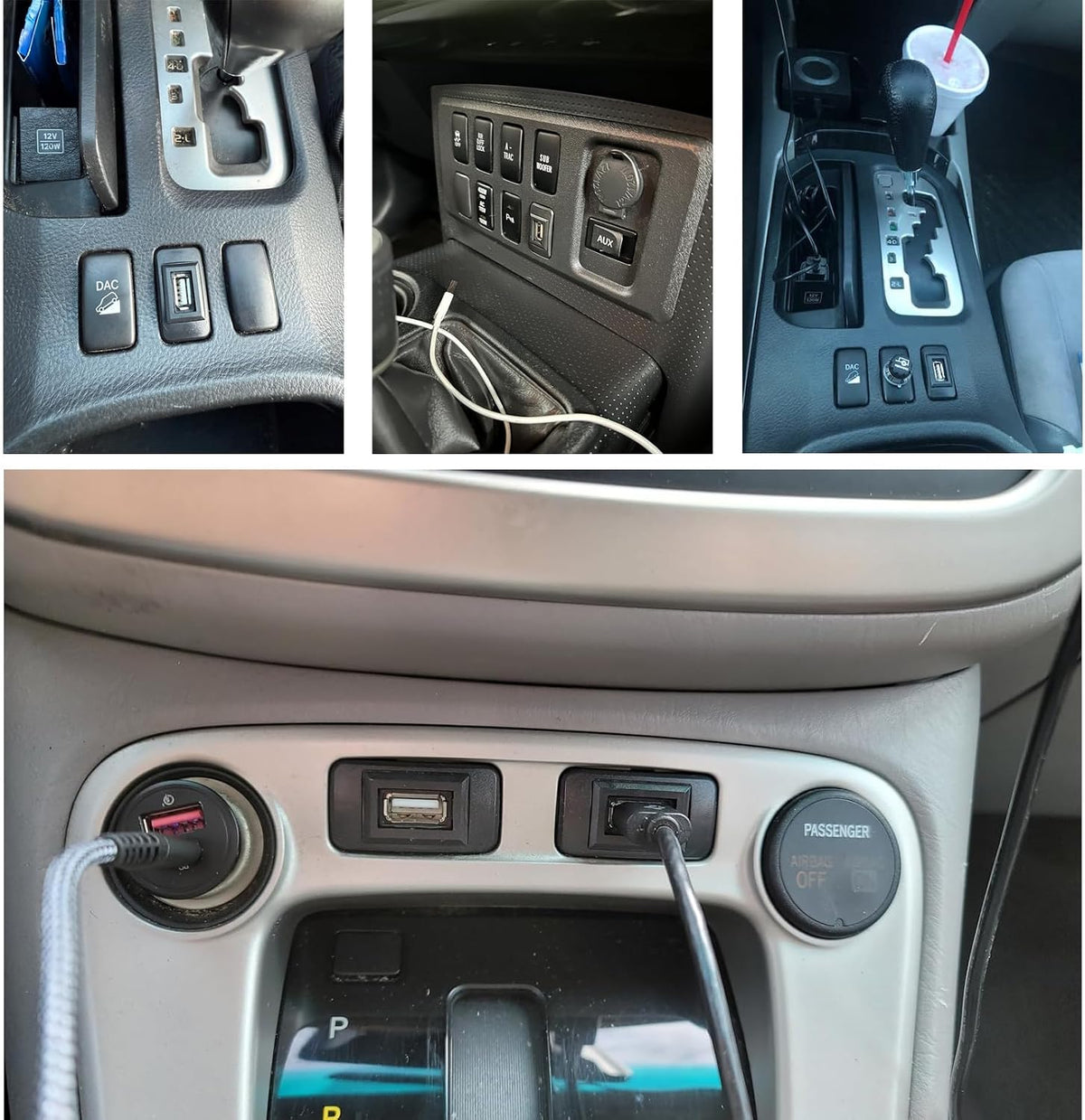 MOTONG USB Power Socket Car Charger Compatible with Toyota VIGO,Male to Female USB Car Charger Adapter(40 * 20mm)