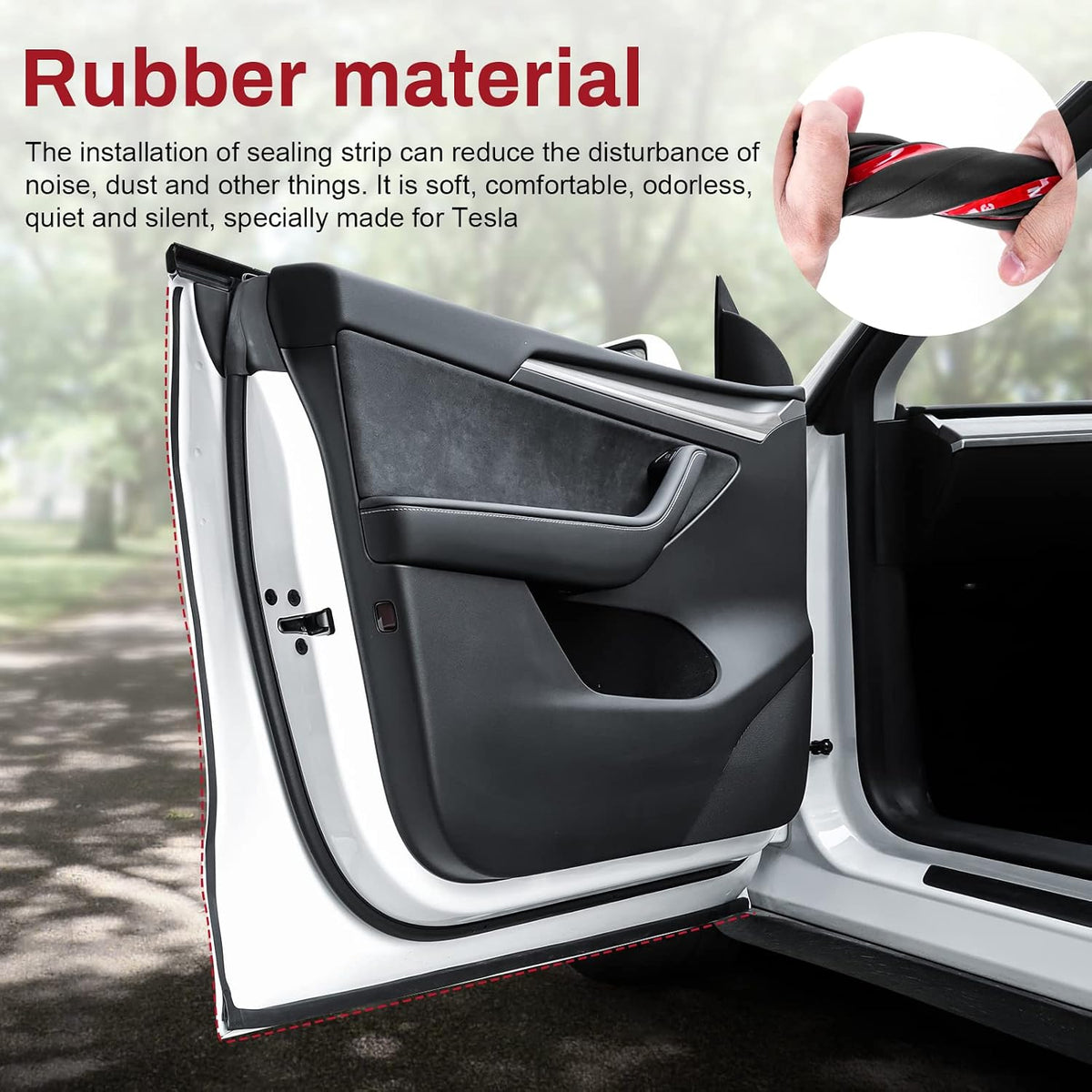 for Tesla Model Y Juniper 2026 Accessories, Rubber Seal Weather Strip Soundproof Noise Insulation Sealing for Tesla Model Y 2020-2026