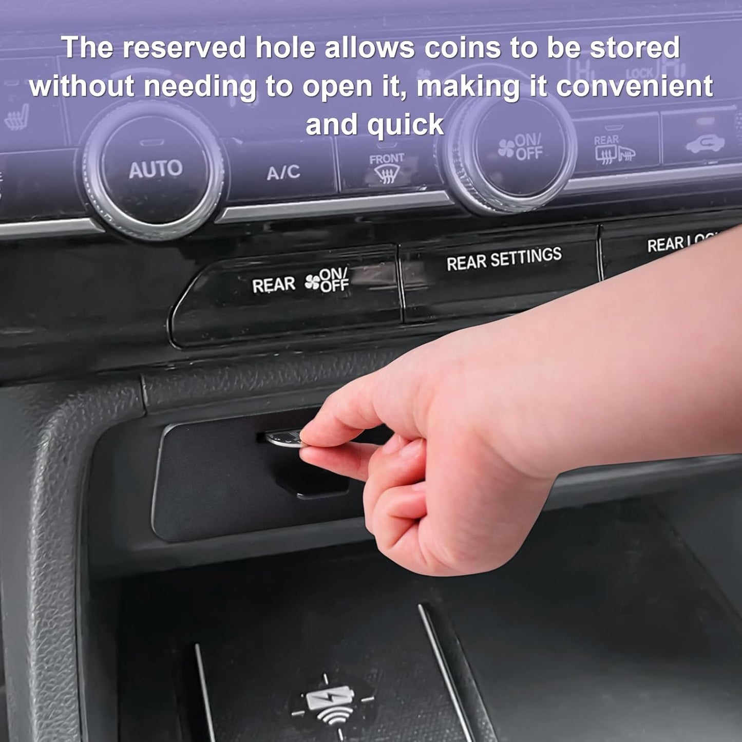 RUNROAD Center Console Organizer Tray Compatible with 2023 2024 2025 2026 Honda Pilot / 2026 Passport Accessories, Armrest Drawer Tray Console For Pilot Passport Secret Compartment Coin Holder