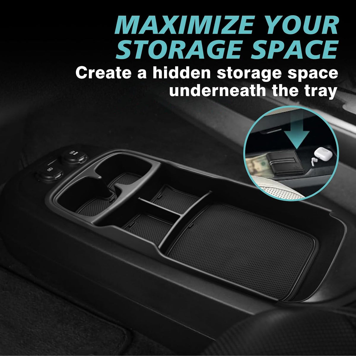 BestEvMod Lower Console Organizer for 2022-2026 Kia EV6 Accessories (V2)