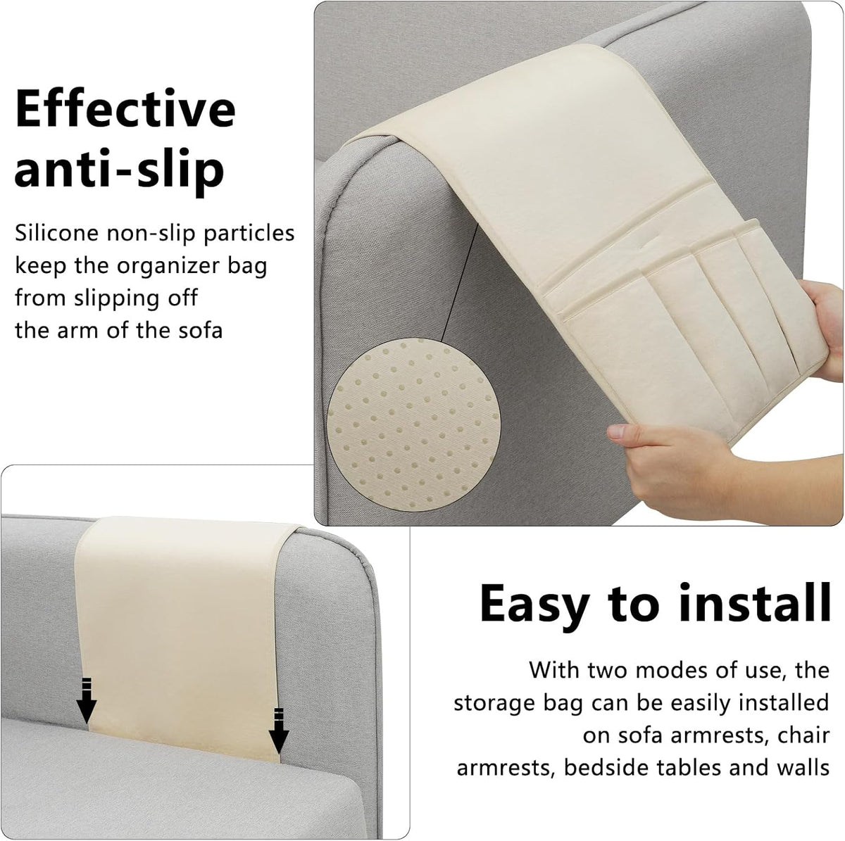 Remote Control Holder for Armchair Caddy, Remote Holder with 5 Pockets