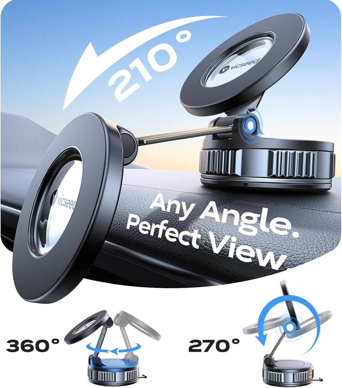 VICSEED Car Phone Holder for Magsafe Car Mount [85 LBS Strongest Suction]
