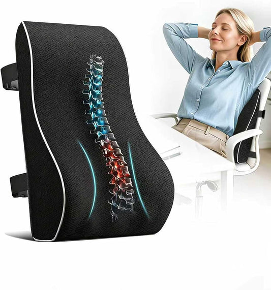 Ergonomic Lumbar Support Pillow – Memory Foam for Lower Back Pain Relief,Lumbar Support Pillow for Office Chair, Office Home Essentials,Gifts for Mom,Dad, Back Support Pillow for Car, Chair