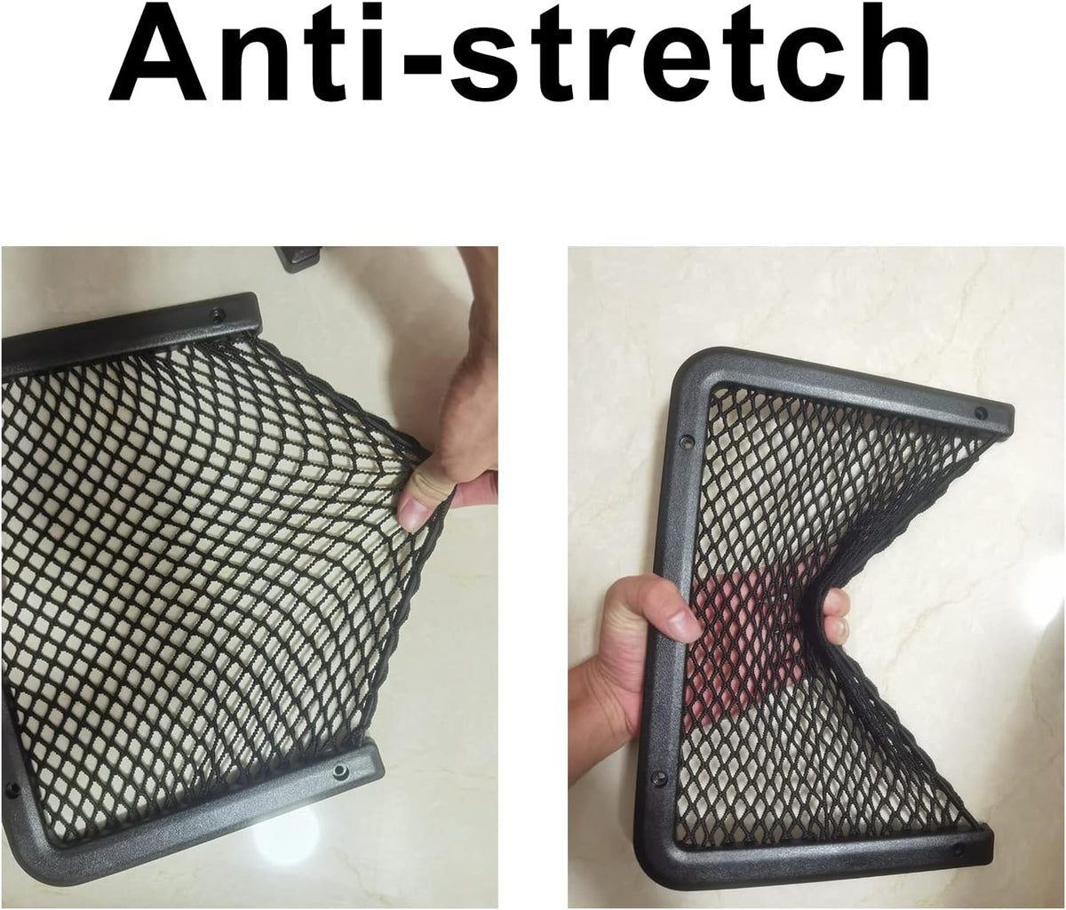 Universal Car Net Bag - 2 Pack, Large Mesh Pocket Organizer with Screws for Secure Fit in RV, Auto (7.87 x 11.81 in)