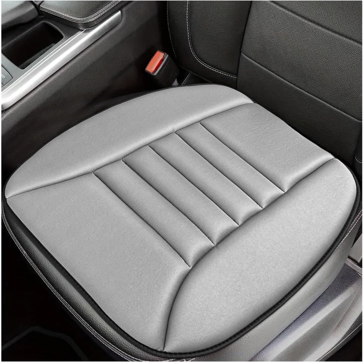 Sun Walker Car Seat Cushion, 1.2" Thick Memory Foam Auto Seat Protector Pressure Relief Pad, Nonslip Bottom Mat Comfort Driving Seats Cover for Truck SUV Sedan, Car Accessories (Black)
