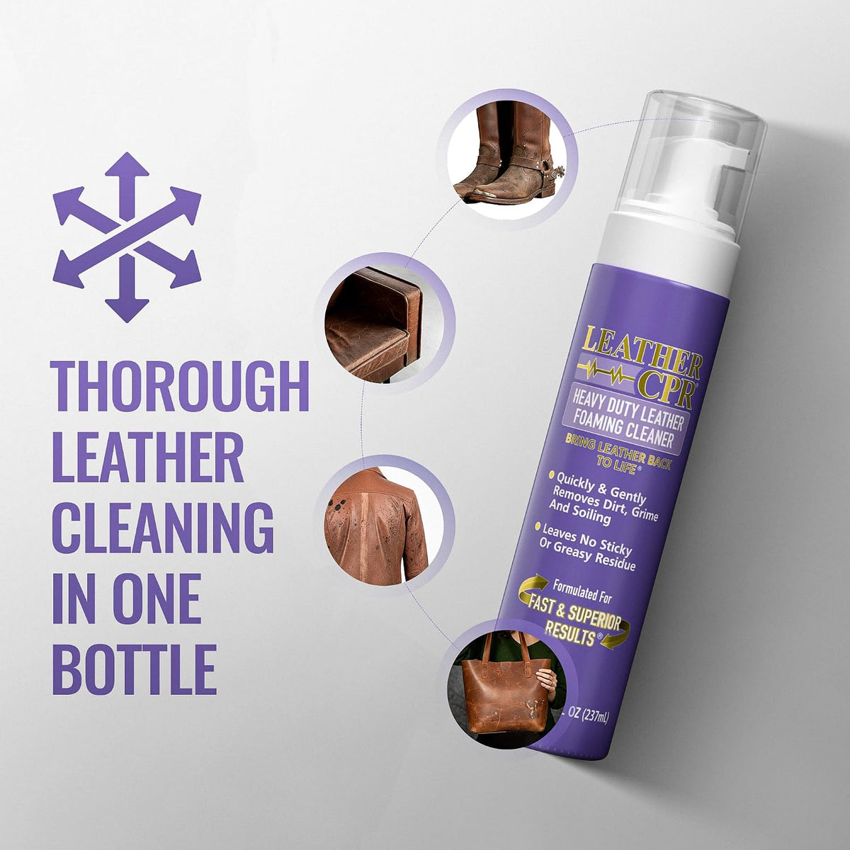 Leather CPR Heavy Duty Leather Foaming Cleaner, 8 oz