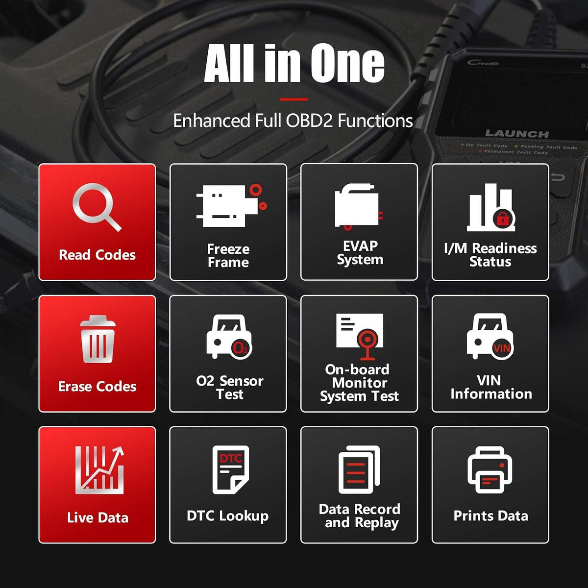 Launch CR529 Full OBD2 Function Professional Mechanic OBDII Diagnostic Tool