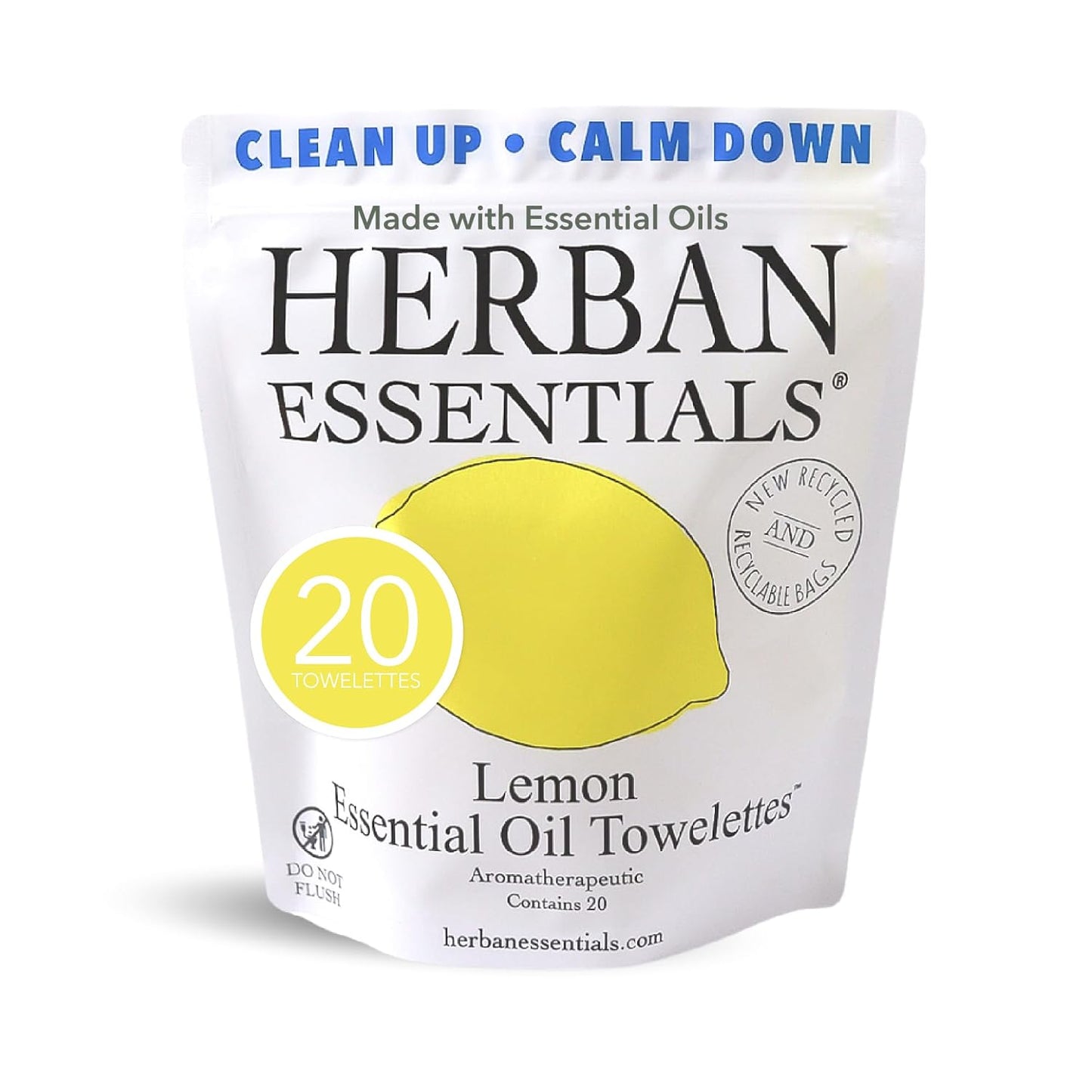 Herban Essentials - Orange Wipes & Towelettes - Essential Oil Wipes for Make Up, Hands, Face & Body - Travel Size Essentials & Toiletries - Natural, Individually Wrapped, Disposable & Moist (7 count)