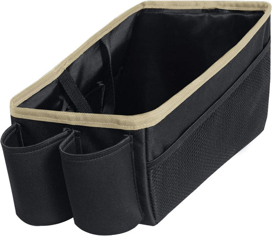 FH Group E-Z Travel Multi-Use Beige Car Organizer with Cup Holders | Back Seat Storage Beige