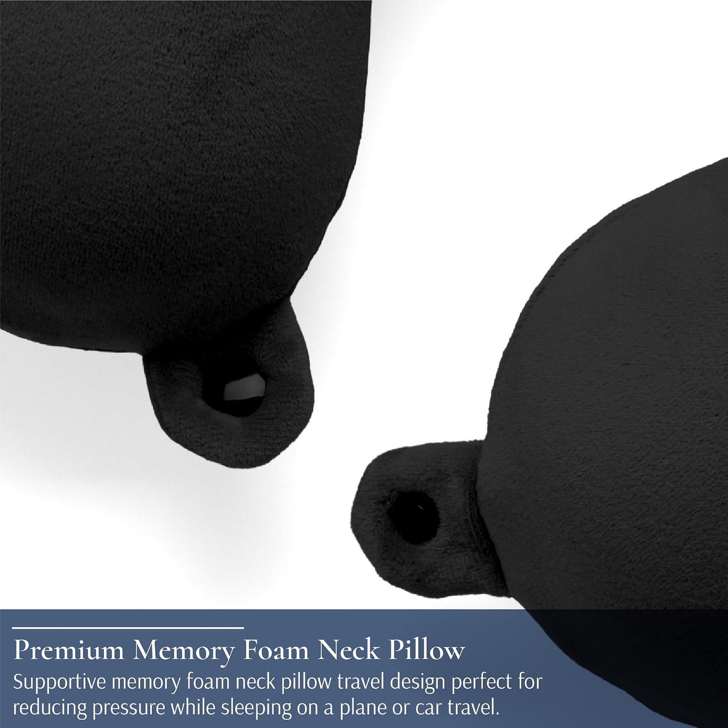 Brookstone Travel Neck Pillow - Lightweight U-Shaped Memory Foam Travel Pillow for Airplane, Car Travels & Sleeping, Black