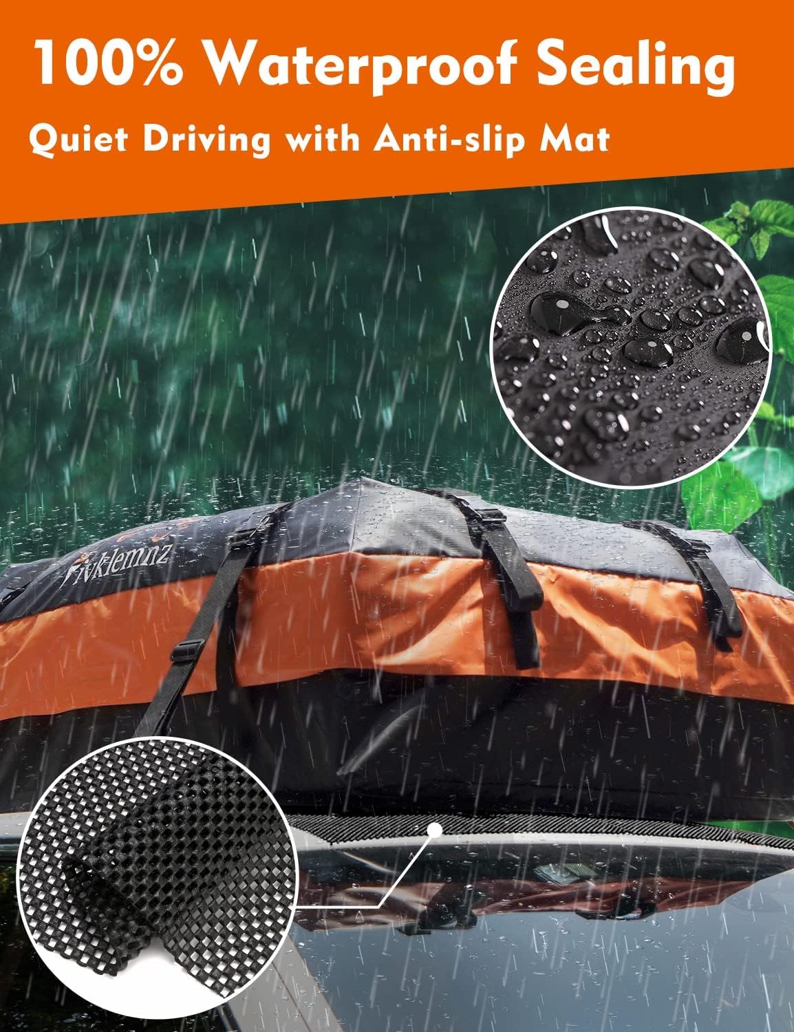 FIVKLEMNZ 21 Cubic Rooftop Cargo Carrier Waterproof Soft Car Roof Bag