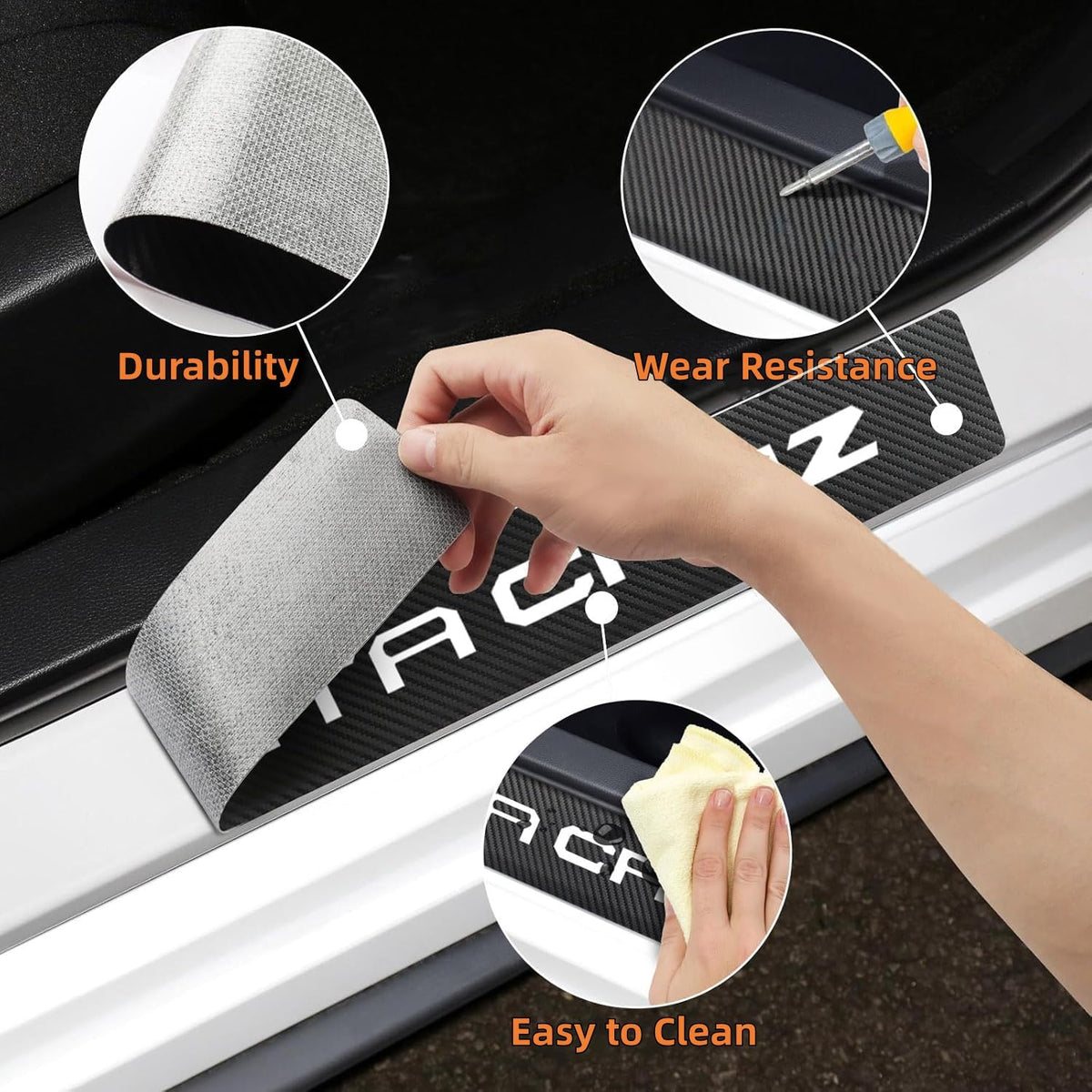Car Door Sill Guard Decoration(White)
