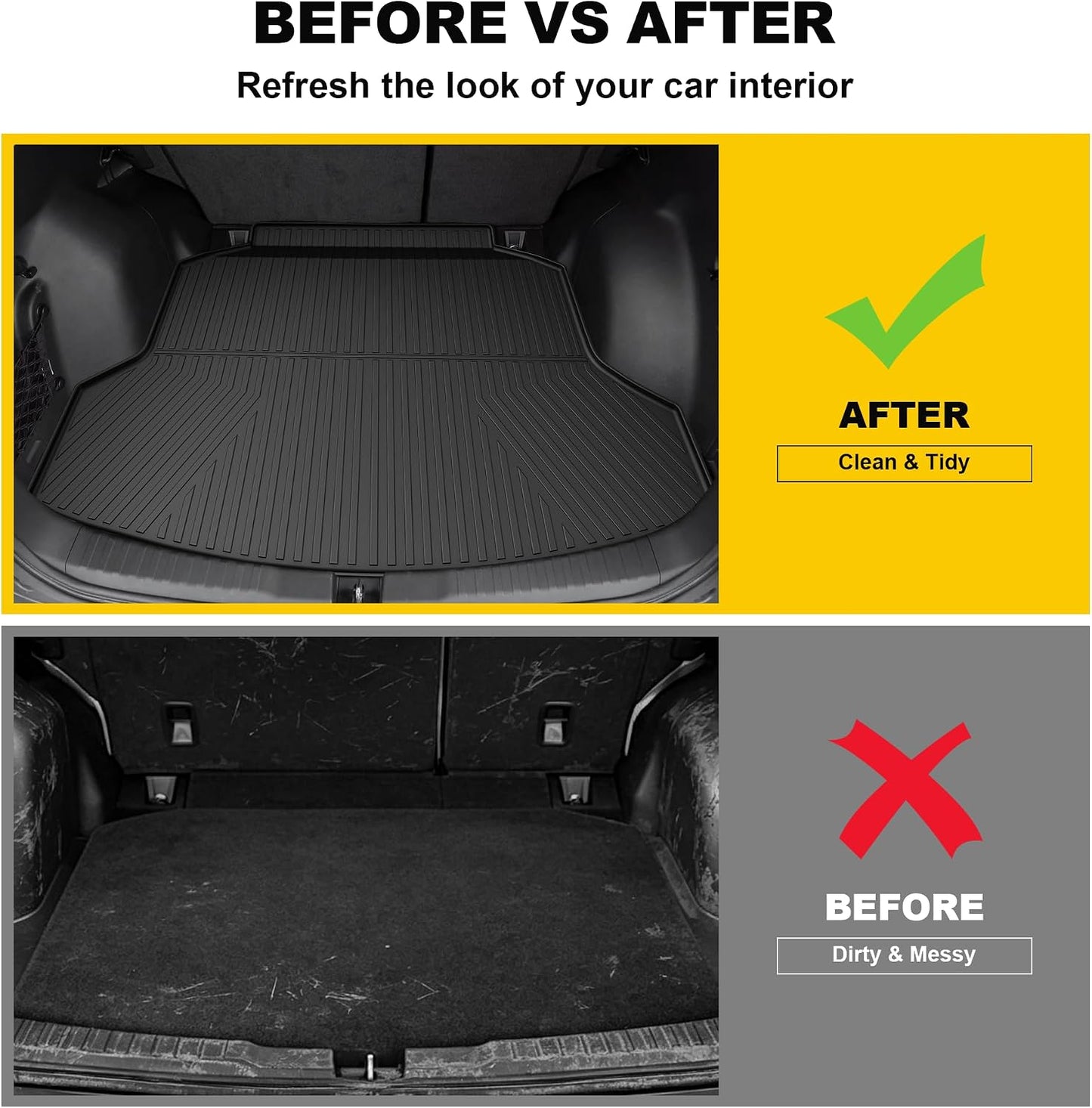 Floor Mats & Cargo Liner Fit for Honda CR-V 2012-2016 LX, SE & EX | All Weather TPE Custom Fit Floor Liner,1st & 2nd Row & Trunk Liner Full Set, Black (Not Fit EX-L & Touring Models)