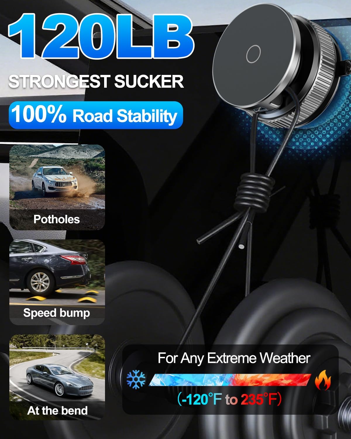 for MagSafe Car Mount, Vacuum Magnetic Car Phone Holder Stand for Your Car