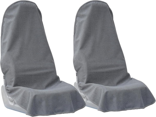 Car Seat Covers Universal Car Protective Front Seat Covers Washable Non-Slip Seat Protectors for Gym Workouts,Waterproof and Sweatproof Towel Seat Covers for Cars,Trucks, Jeeps (2 Pack Grey)