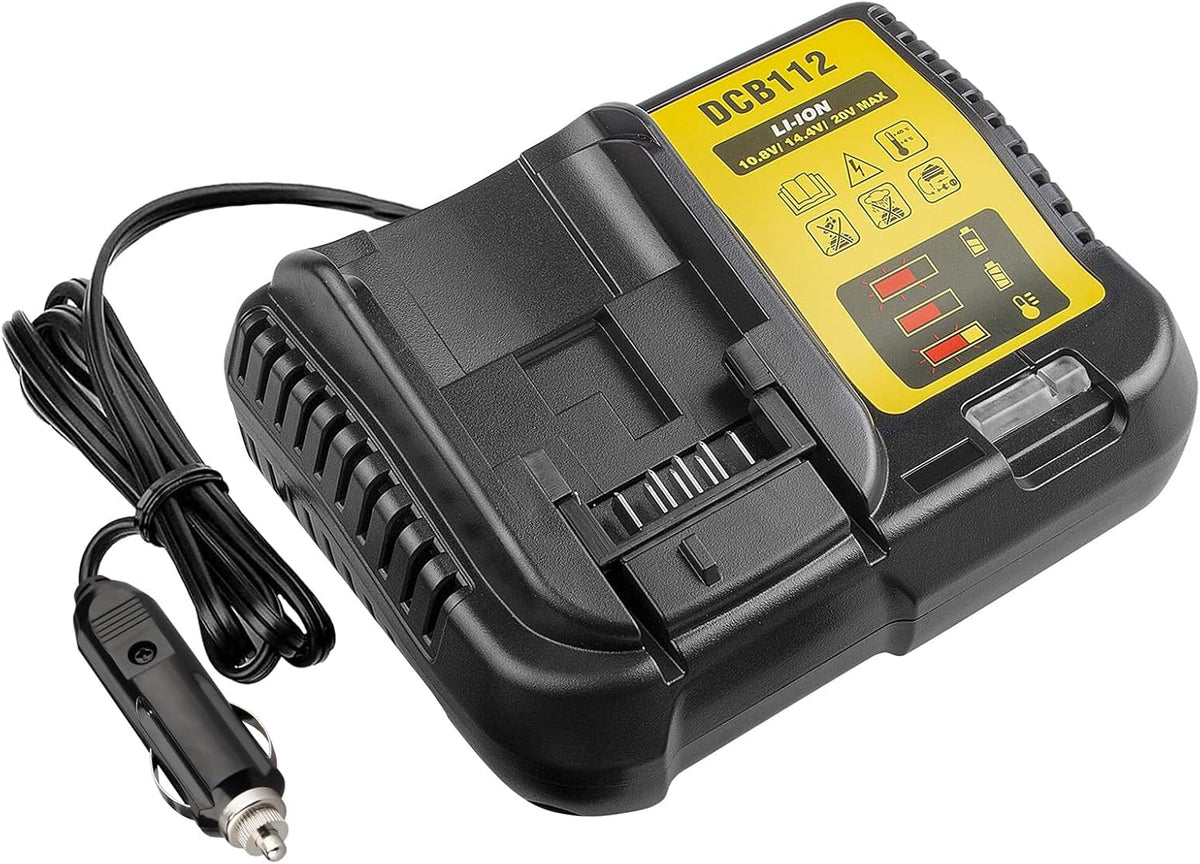 DCB112 for Dewalt Battery Car Charger, Replace for Dewalt 12V 20V and 60V Max Battery use on Car, Charging Input 12V/24V Cigarette Lighter Plug