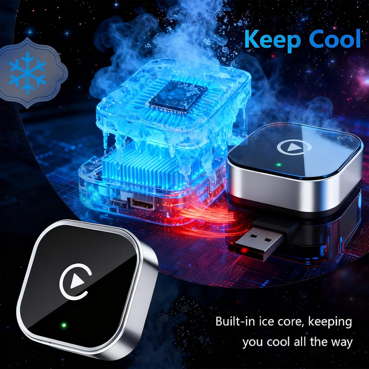 2026 Upgraded Wireless CarPlay Adapter for iPhone & Android Device