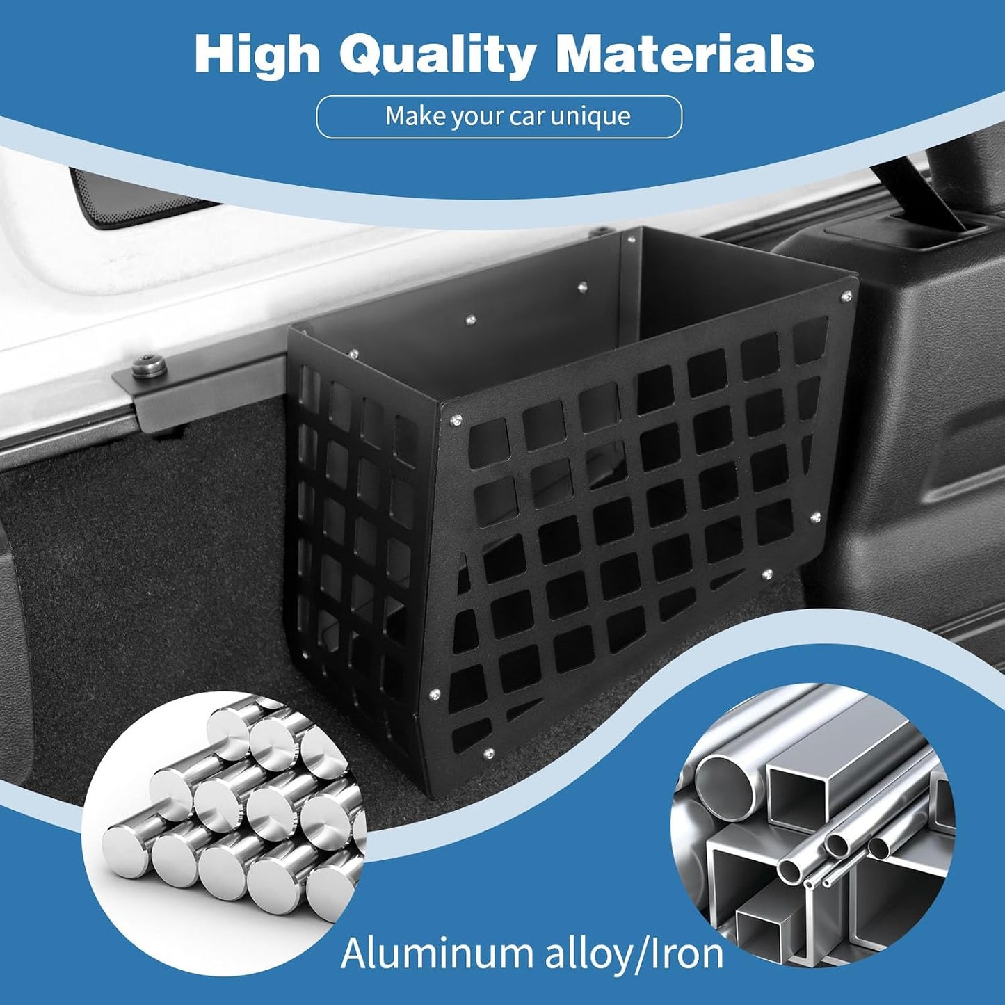 for Jeep JLU Trunk Right Side Molle Storage Bin Cargo Space Organizer Basket System Storage Carrier Box for Jeep Wrangler JLU 2018-2023 4DR Modular Storage Solution for Hardtop
