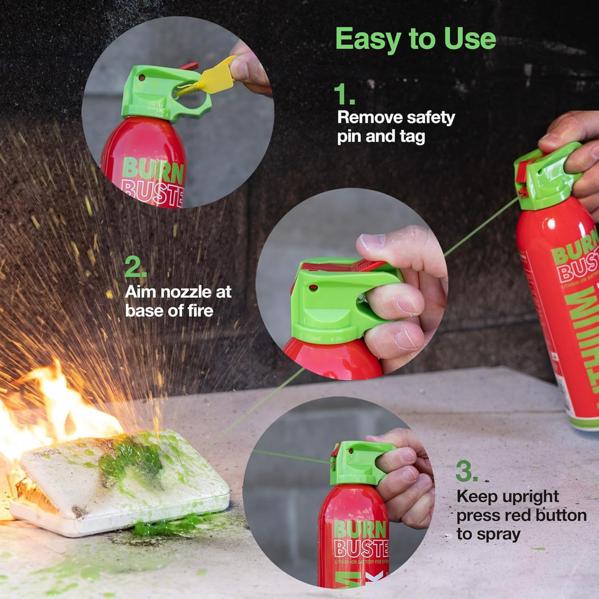 Lithium-Ion Fire Suppression Gel and Emergency Fire Blanket for Home, Kitchen, Grill, Camping, Car & More - Emergency Fire Kit Bundle