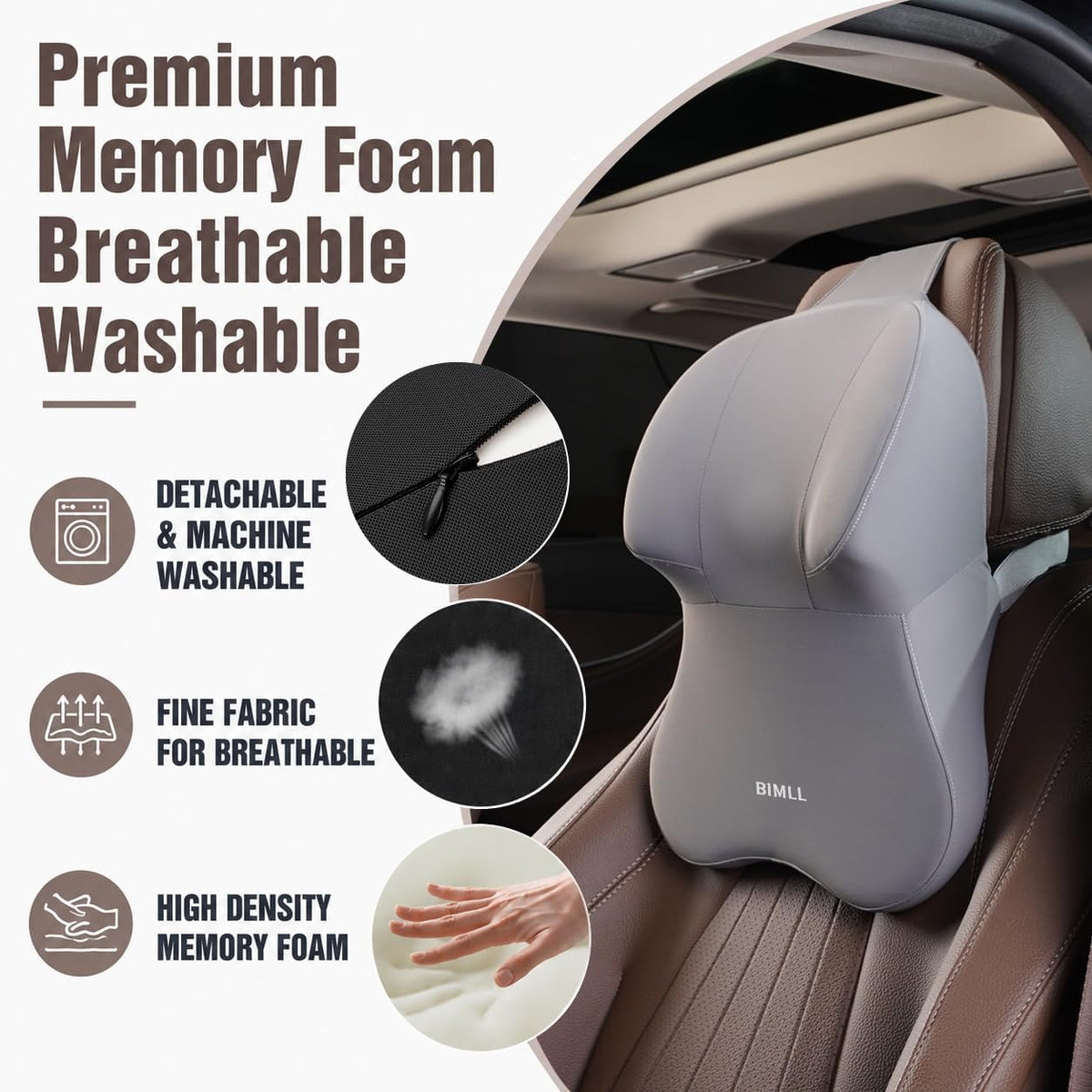 Car Headrest, Memory Foam Car Neck Pillow for Car Truck SUV RV ﻿