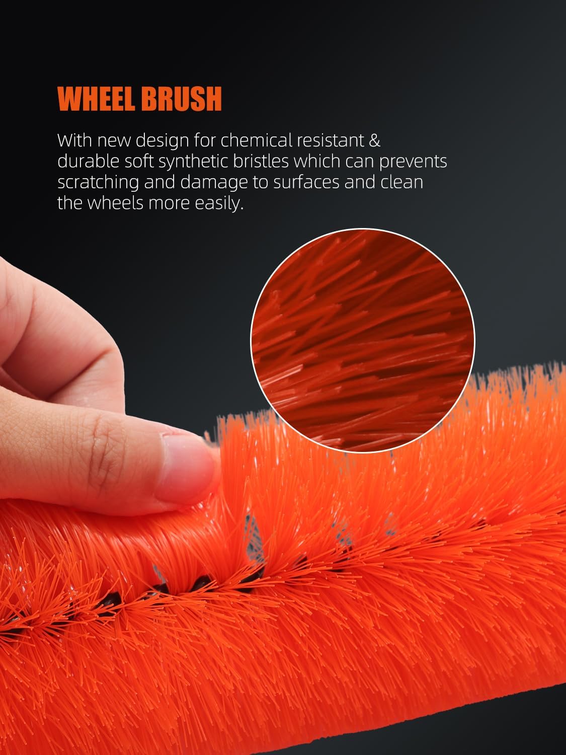 SPTA 8Pcs Wheel & Tire Brush Car Detailing kit, Easy Reach Wheel and Rim Brush, 5pcs Detailing Brushes, Short Handle Cleaning Brush, 1pc Microfiber Cleaning Cloth, Great to Clean Dirty Tires