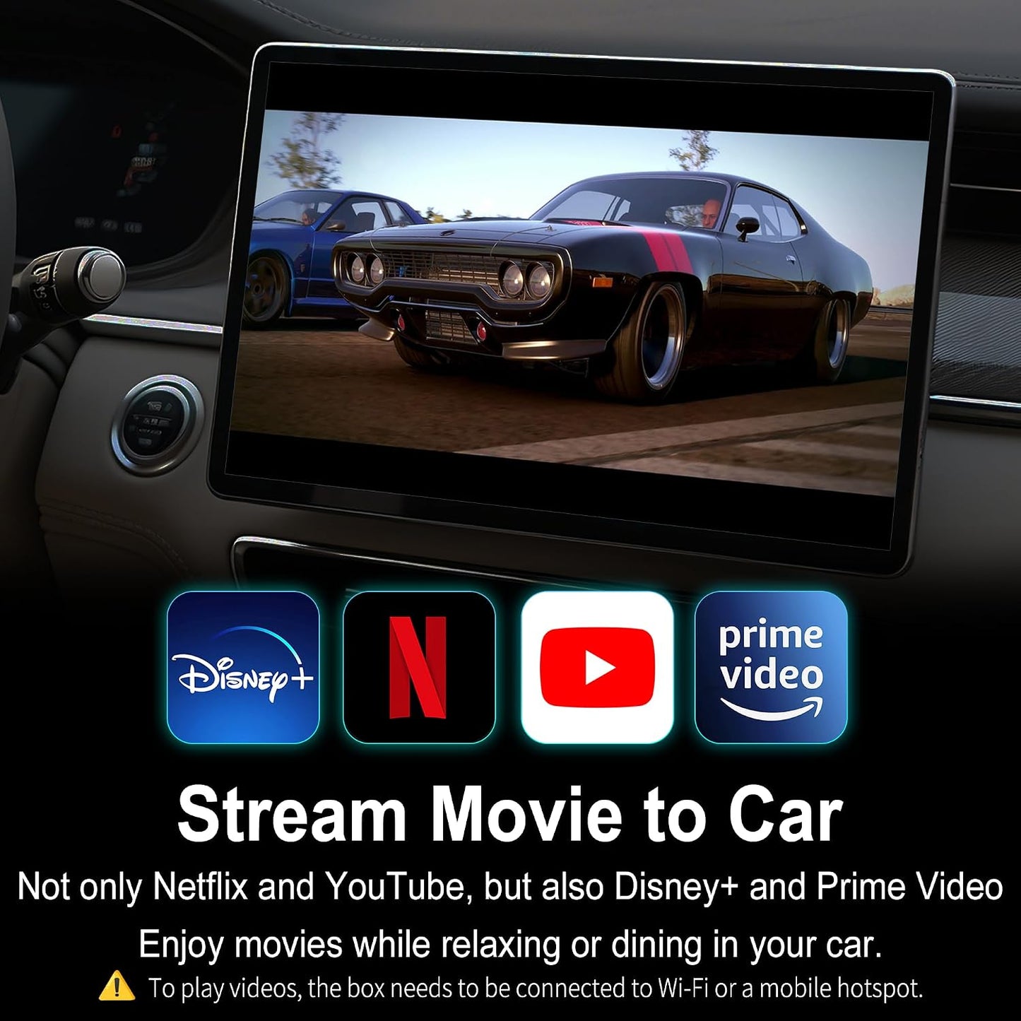 CarPlay AI Box 2025 Upgrade – Magic Box 3.0 with Wireless CarPlay & Android Auto, Bult-in Netflix, YouTube, Disney+, Prime Video | 5.8GHz WiFi, Auto Connect | for OEM Wired CarPlay Cars & Motorcycles